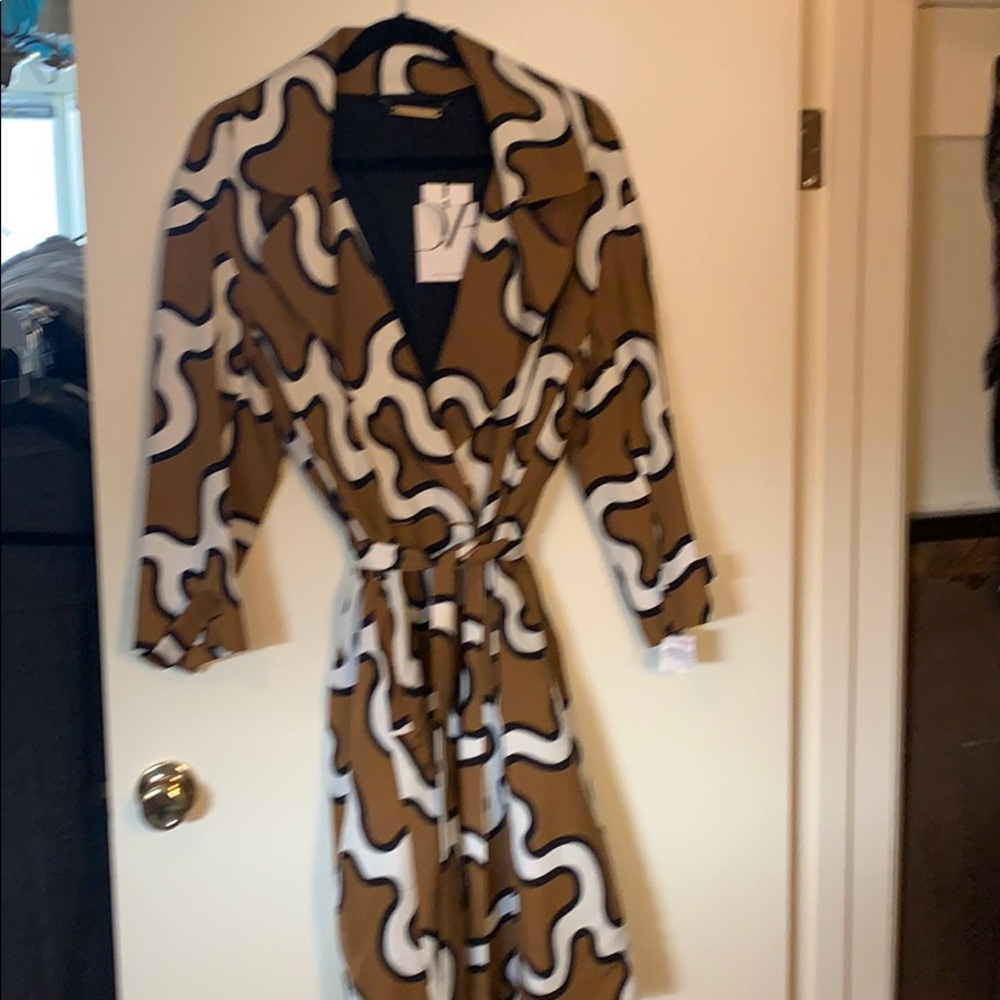 Diane von Fuerstenberg Brown/White Margee Jacket